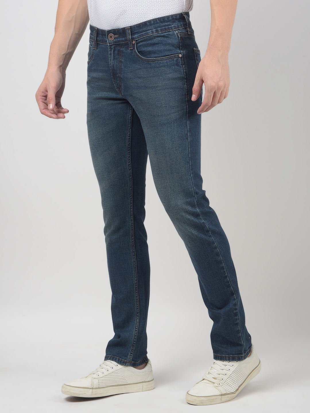 Numero Uno Men Solid Dark Blue Jeans